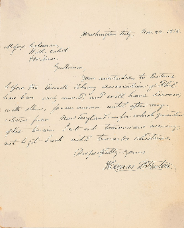 Lot 236 Thomas Hart Benton Handwritten Letter Signed