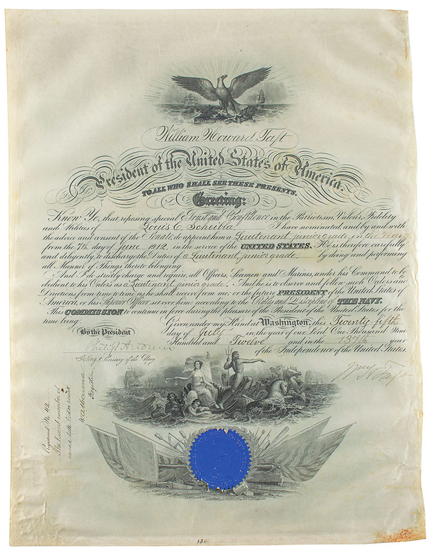 Lot 125 William H. Taft Signed Document