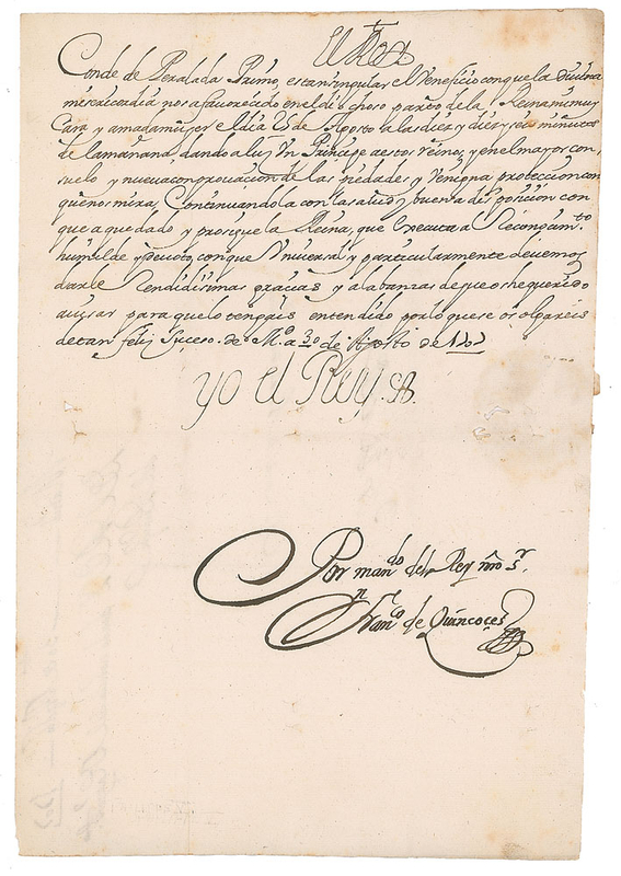 Lot 307 King Philip V Signed Letter
