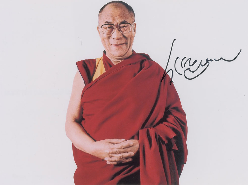 Lot 252 Dalai Lama Signed Photograph