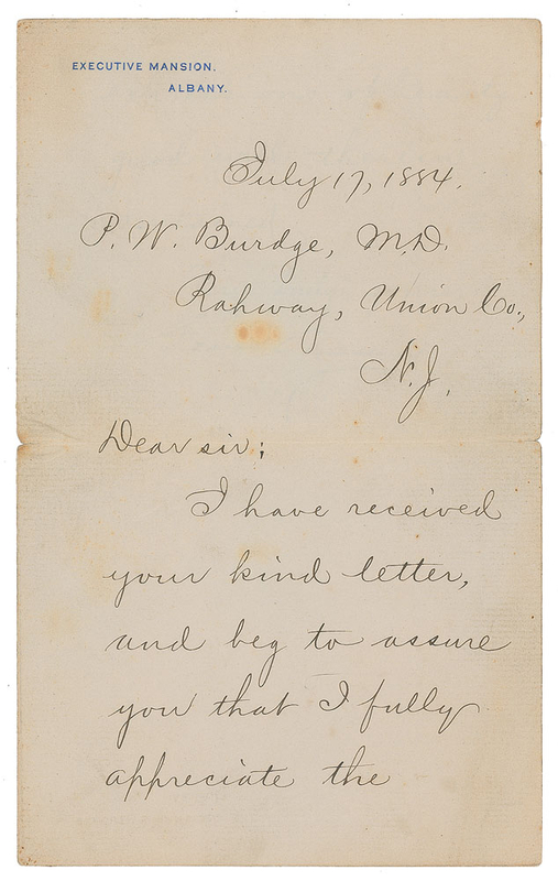 Lot 76 Grover Cleveland Signed Letter