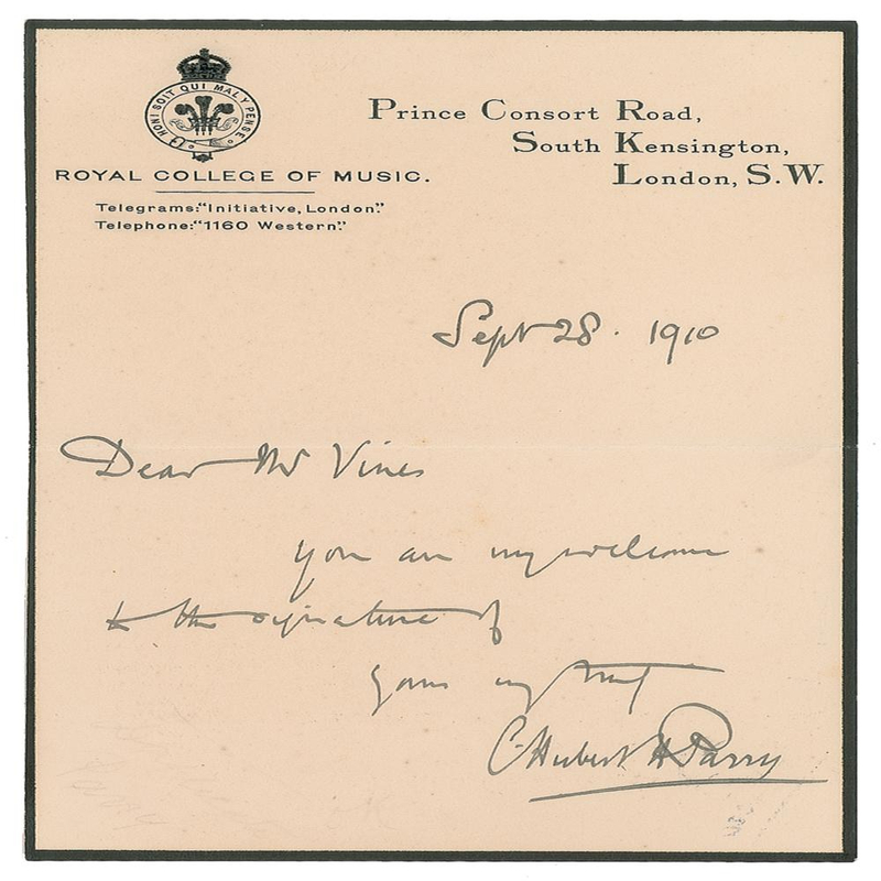 Lot 611 Hubert Parry