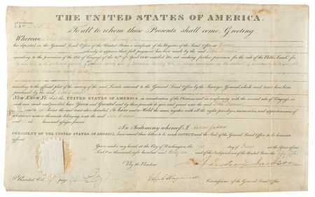 Lot #9 Andrew Jackson Signed Document - Image 1