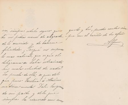 Lot #201 King Alfonso XII Handwritten Letter Signed - Image 2