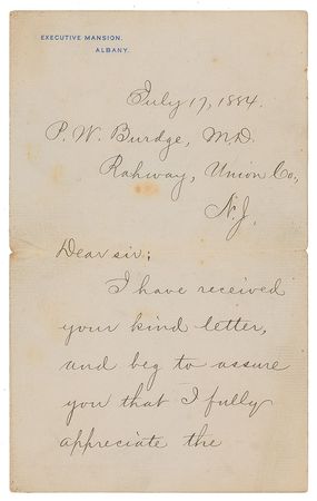 Lot #76 Grover Cleveland Signed Letter - Image 1