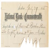 Lot #688 Harriet Beecher Stowe Books and Check - Image 1