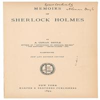 Lot #653 Arthur Conan Doyle: The Memoirs of Sherlock Holmes, presented by 