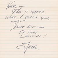 Lot #664 Jack Kerouac: Kerouac counts on the Sox to beat the Cards in '67 - Image 1