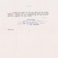 Lot #719 L. Ron Hubbard Typed Letter Signed - Image 2