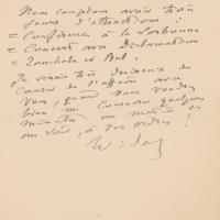 Lot #925 Charles-Marie Widor Handwritten Letter Signed - Image 2