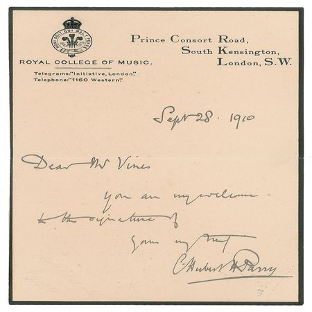 Lot #896 Hubert Parry - Image 1