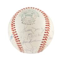 Lot #1349 NY Yankees: HOFers and Stars with DiMaggio and Berra Baseball - Image 2