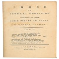 Lot #139 Richard Henry Lee: Richard Henry Lee's personal copy of Colman's Prose on Several Occasions - Image 3