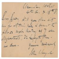 Lot #572 John Singer Sargent Handwritten Letter Signed - Image 1