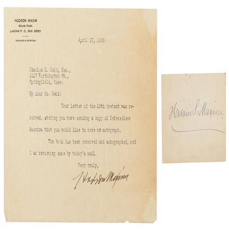 Lot #312 Hudson and Hiram Maxim - Image 1