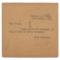 Lot #146 Mohandas Gandhi: Gandhi to an American ally - Image 1