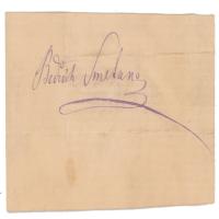 Lot #798 Bed?ich Smetana: Unusual double autograph of the noted Cezch composer - Image 1