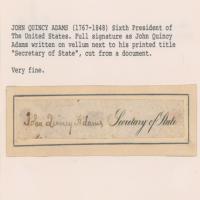 Lot #8 John Quincy Adams Signature