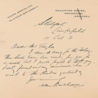 Lot #597 Arthur Rackham Handwritten Letter Signed - Image 1