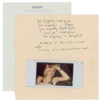 Lot #1041 Nirvana: Courtney Love Handwritten Song Lyrics Lyrics - Image 1