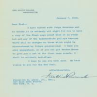 Lot #38 Franklin D. Roosevelt: FDR withholds some galley proofs 