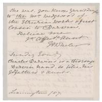 Lot #161 Charles Darwin: Darwin signature with transmittal letter from his cousin - Image 3