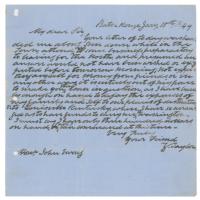 Lot #12 Zachary Taylor: Taylor finds he has ?barely enough [money] on hand to defray the expenses? of traveling to Washington to attend his own inauguration - Image 1