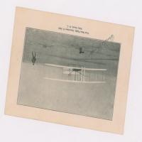 Lot #472 Orville Wright: Classic signed image of man's first flight, with original mailing envelope - Image 1