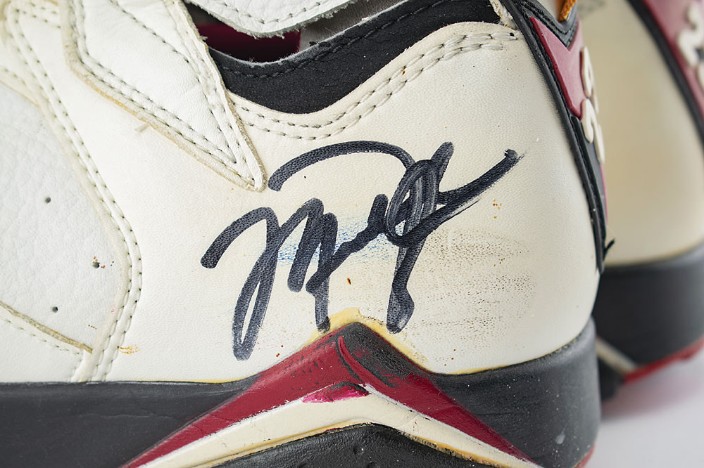 Michael Jordan Game-Worn Nike Air Jordan VII Sneakers RR Auction