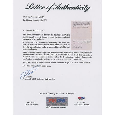 Lot #4235 Clark Griffith - Image 3