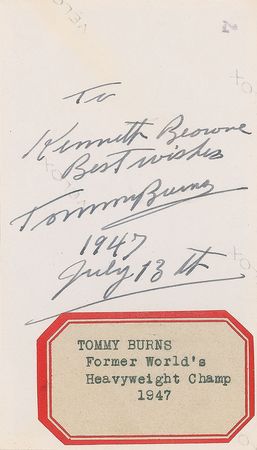Lot #4180 Tommy Burns Twice-Signed Photograph - Image 2
