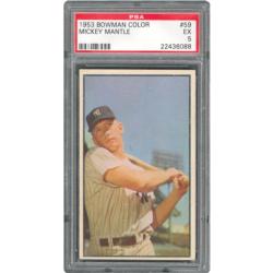 Lot #4003  1953 Bowman Color #59 Mickey Mantle -