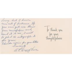 Lot #4114 Dazzy Vance Autograph Note Signed - Image 1