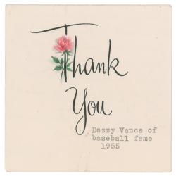 Lot #4114 Dazzy Vance Autograph Note Signed - Image 2