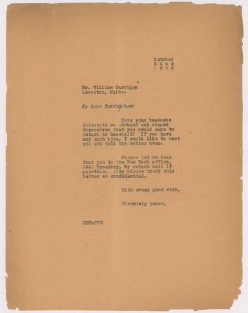 Lot #4027 Bill Carrigan Autograph Letter Signed - Image 2