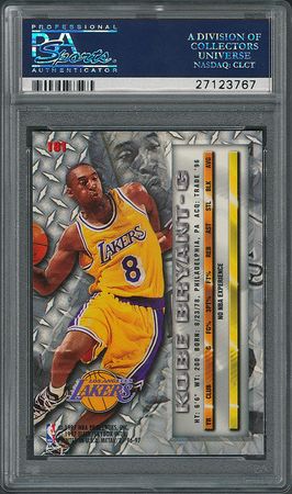 Lot #4167  1996 Fleer Metal #181 Kobe Bryant Rookie - PSA GEM MT 10 - Image 2