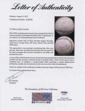 Lot #4060  Hall of Famers Signed Baseball - Image 5