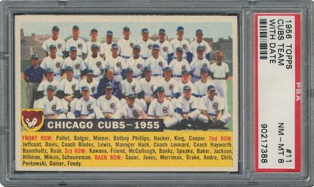 Lot #4006  1956 Topps #11 Cubs Team (Dated) (White