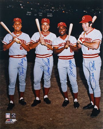 Lot #4269  Cincinnati Reds: Rose, Bench, Perez, and Morgan - Image 1