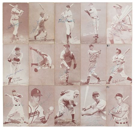 Lot #4022  Baseball Signed Collection of (70) Exhibit Cards - Image 2