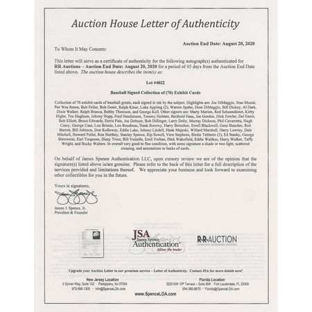 Lot #4022  Baseball Signed Collection of (70) Exhibit Cards - Image 3