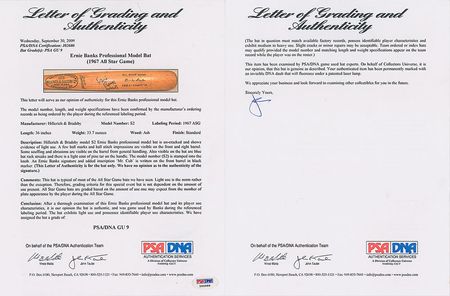 Lot #4128 Ernie Banks's Game-Used 1967 All-Star Baseball Bat - Image 9