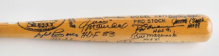 Lot #4020  Baseball Hall of Famers (21) Signed Baseball Bat - Image 2