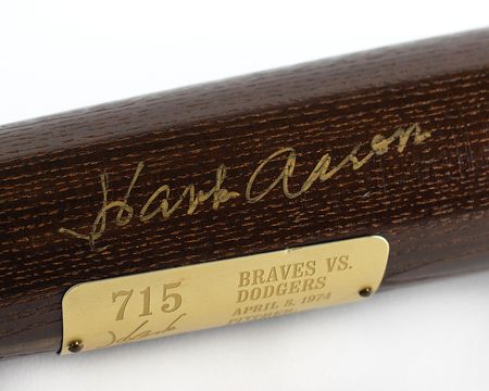 Lot #4018 Hank Aaron Signed Baseball Bat - Image 1