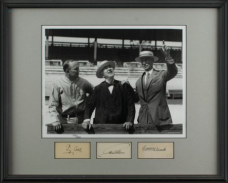 Lot #4039 Ty Cobb, Thomas Edison, and Connie Mack Signatures - Image 1