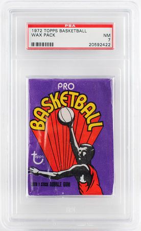 Lot #4142  1972 Topps Basketball Wax Pack PSA NM 7 - Image 1