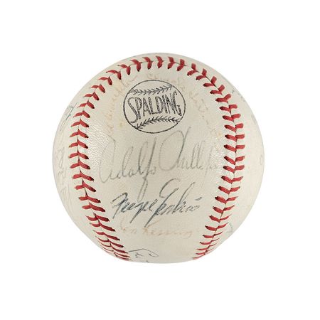 Lot #4030  Chicago Cubs 1967 Team-Signed Baseball - Image 2