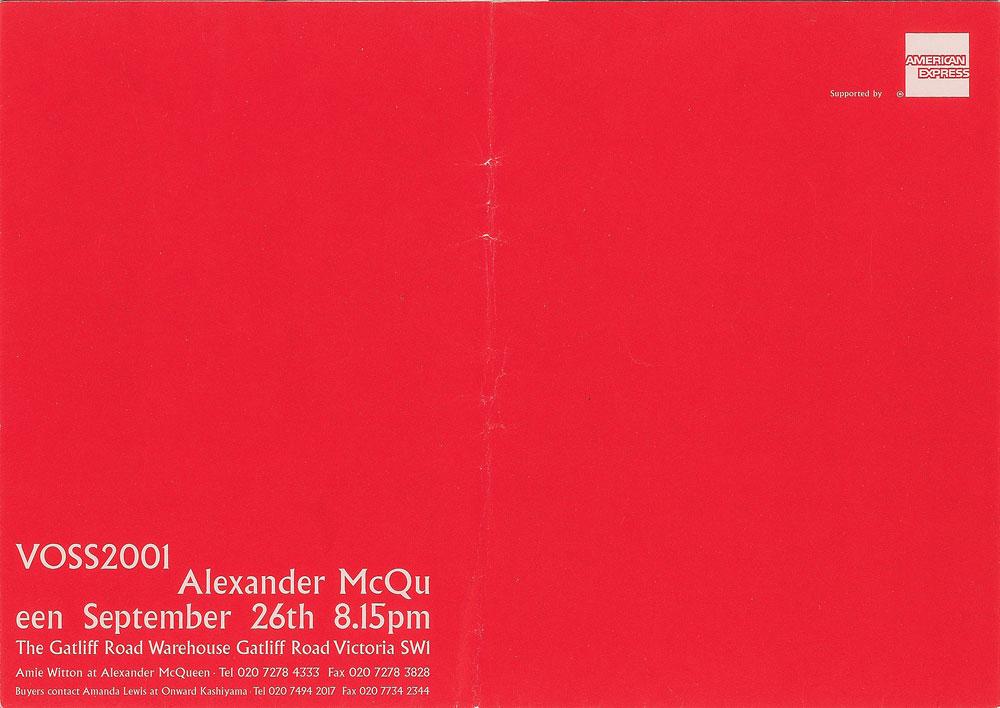 Alexander McQueen: 'Voss' Invitation RR Auction