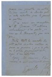 Lot #713 Emile Zola: Early letter from the 24-year-old Zola - Image 1
