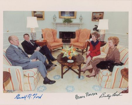 Lot #126 Gerald and Betty Ford and Nancy Reagan Signed Document - Image 1